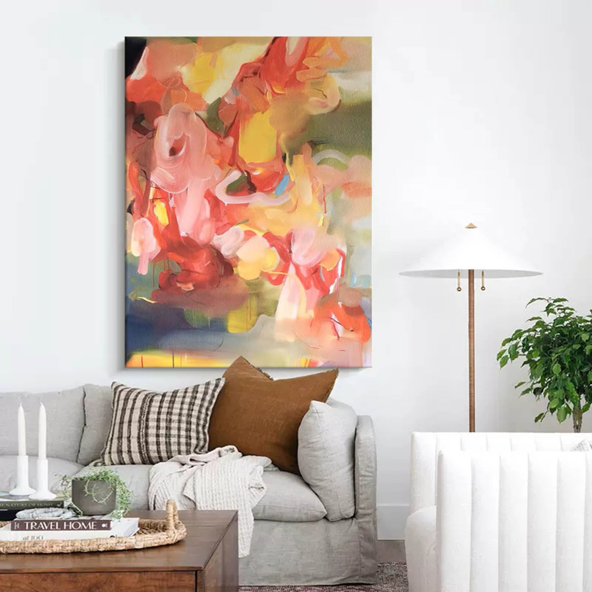 Soft Abstract Floral Oil Painting