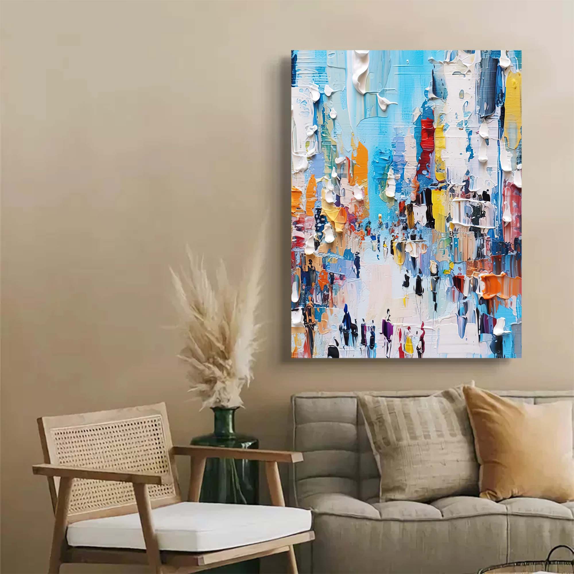 Abstract Light Cityscape Oil Painting