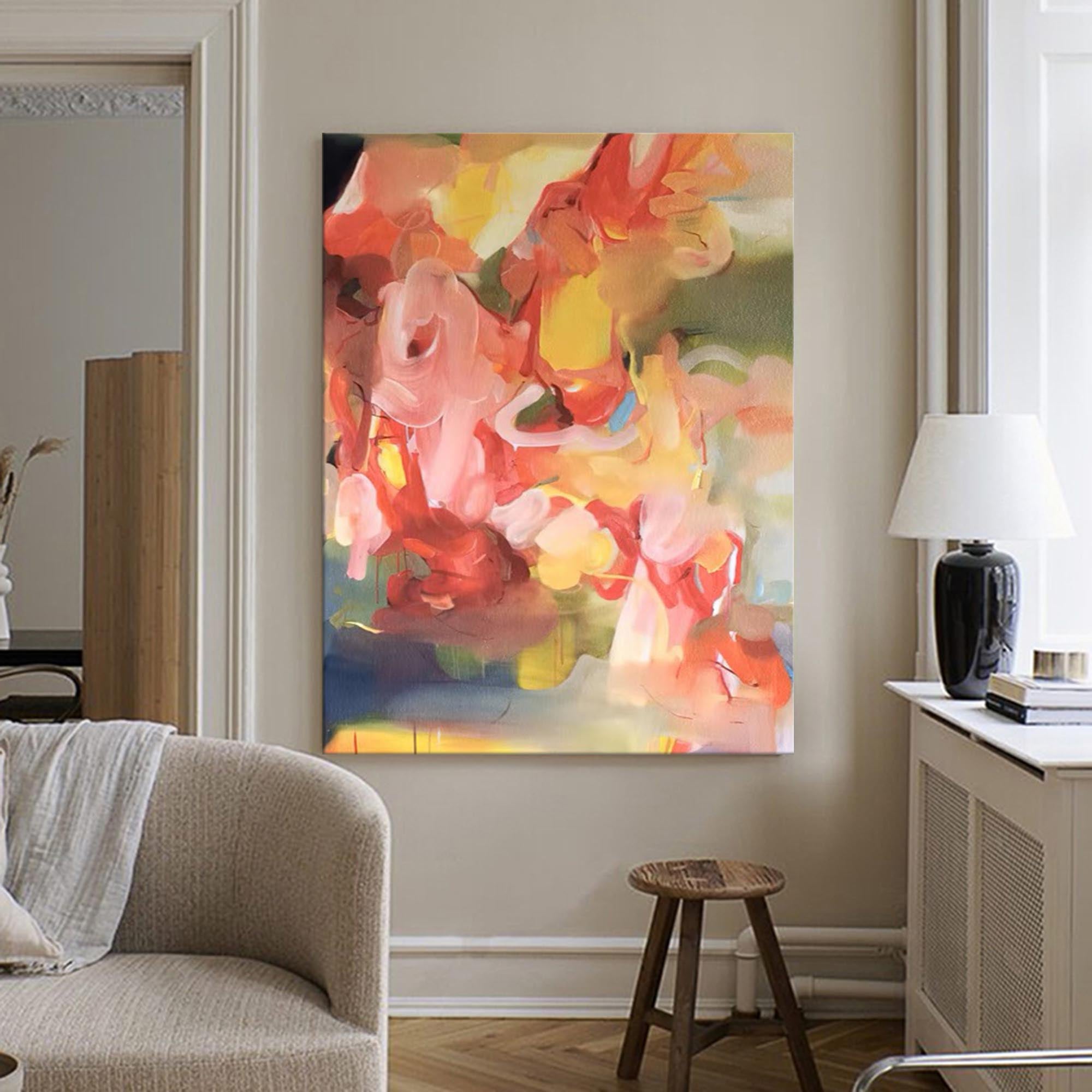 Soft Abstract Floral Oil Painting