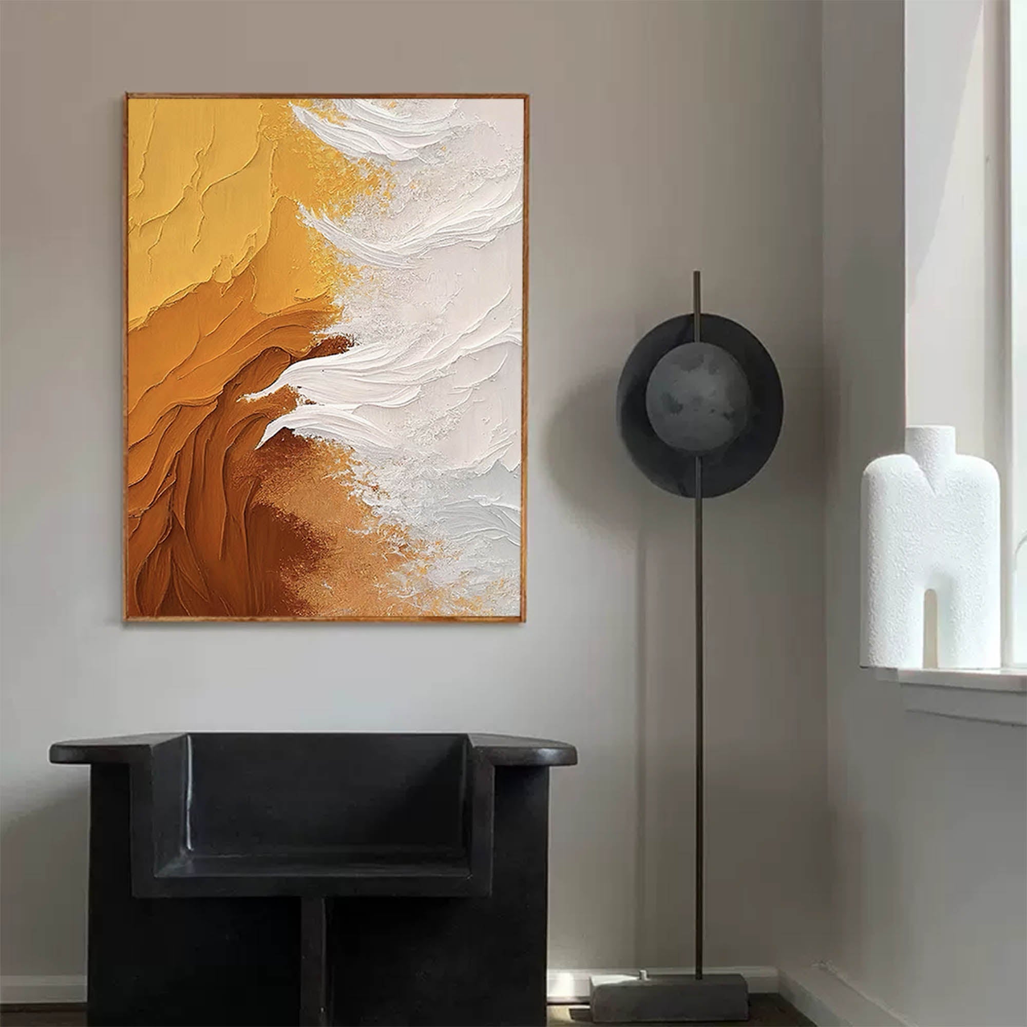 Golden Earth Textured Abstract Art