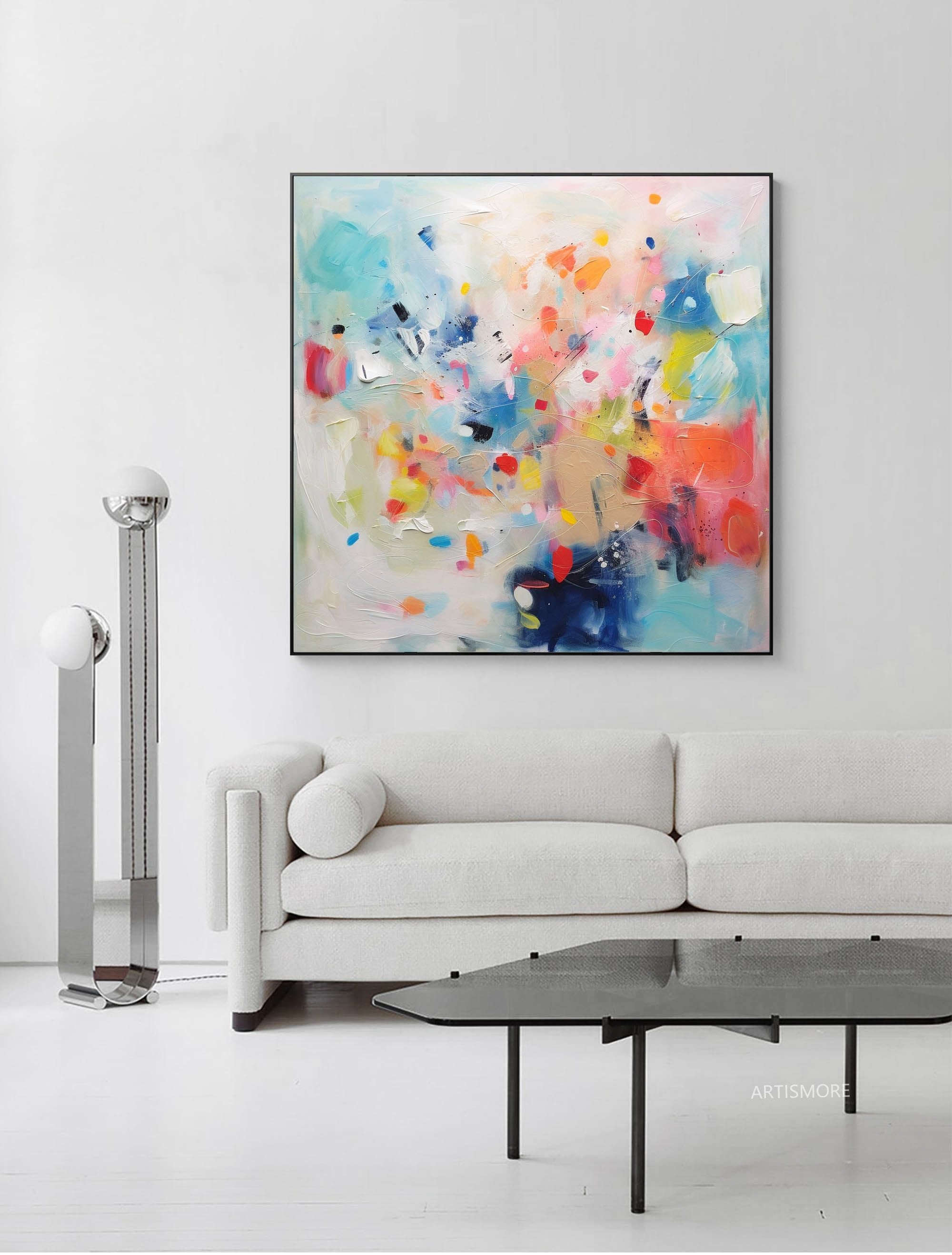 Abstract Color Burst Brushstroke Art