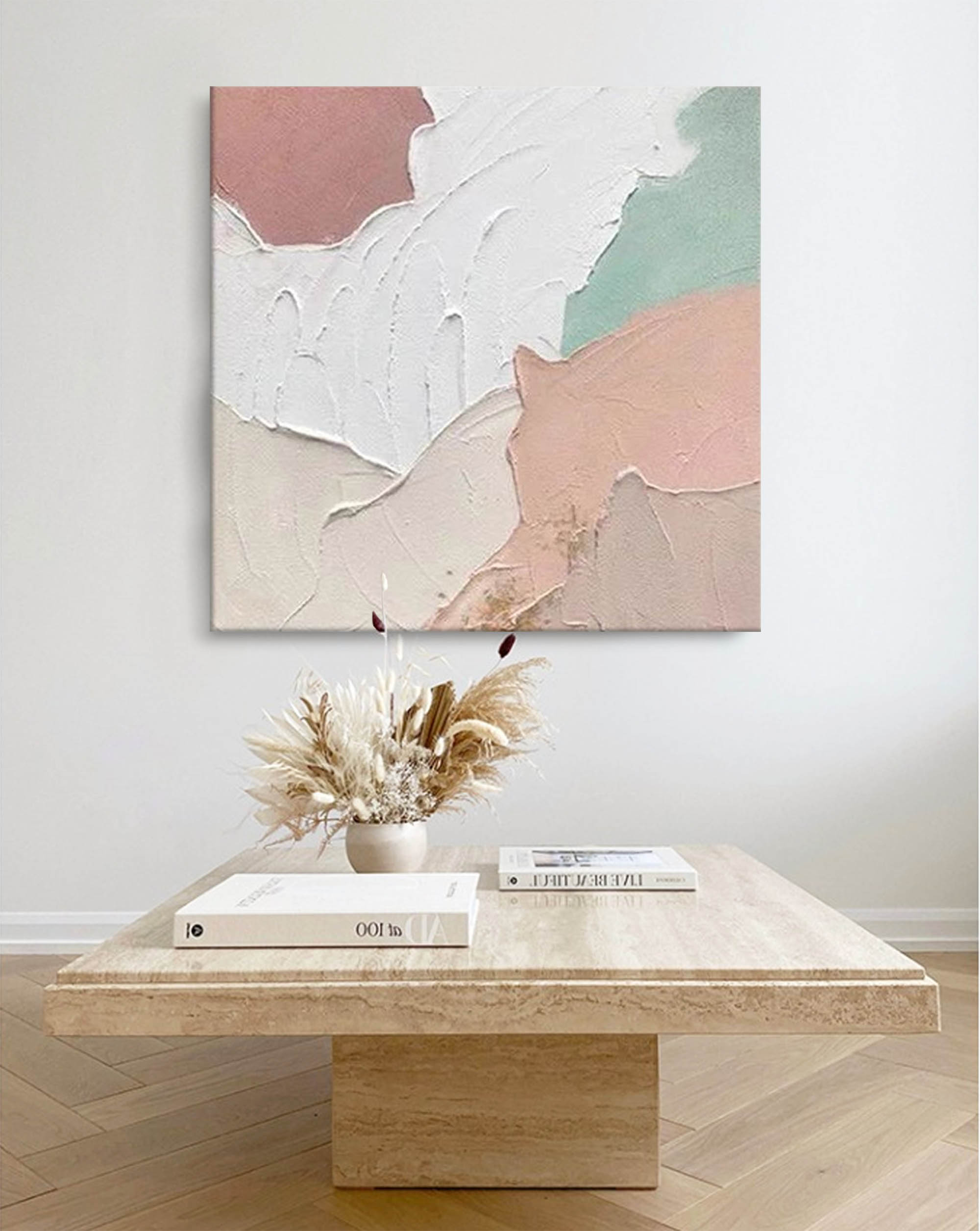 Soft Neutrals Textured Abstract Canvas Art