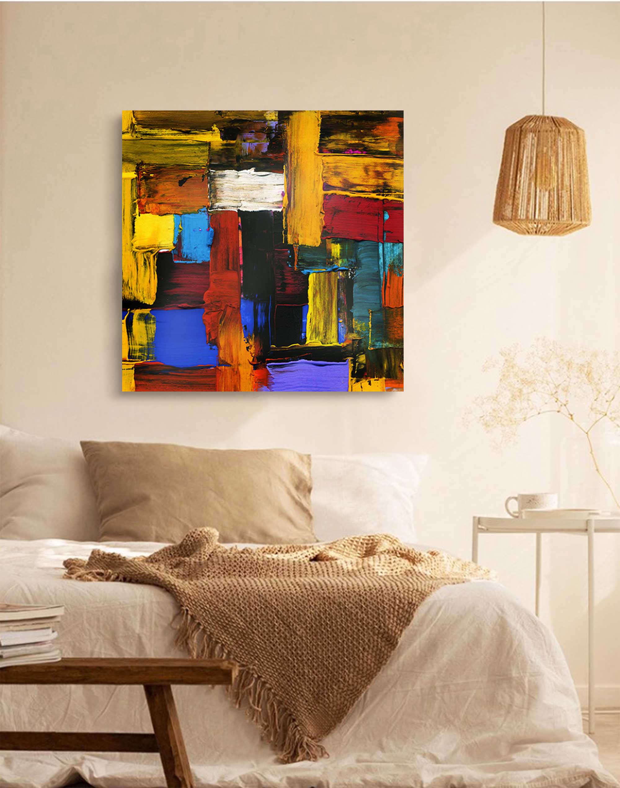 Bold Color Block Abstract Canvas Art