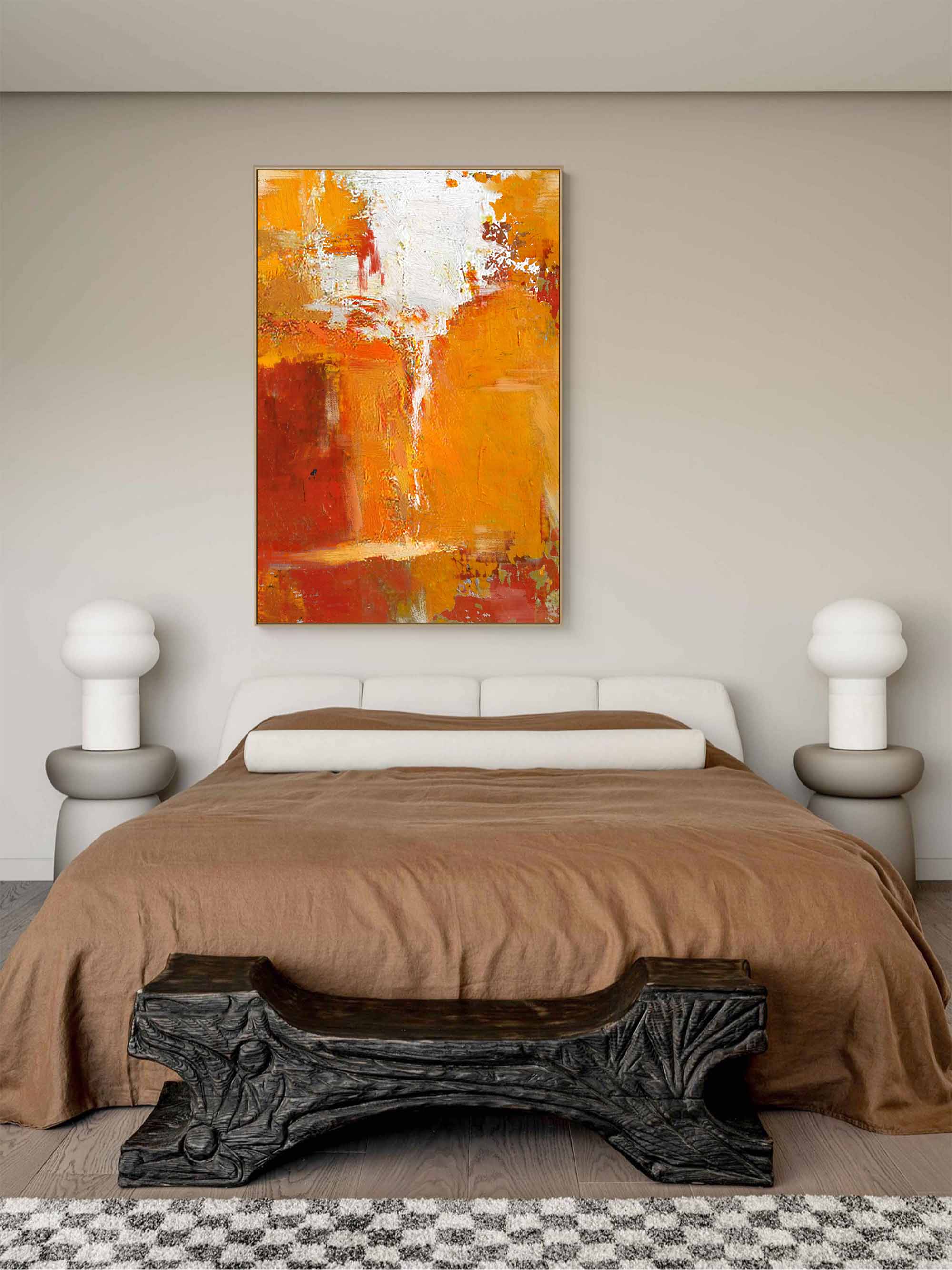 Fiery Sunset Abstract Canvas Art