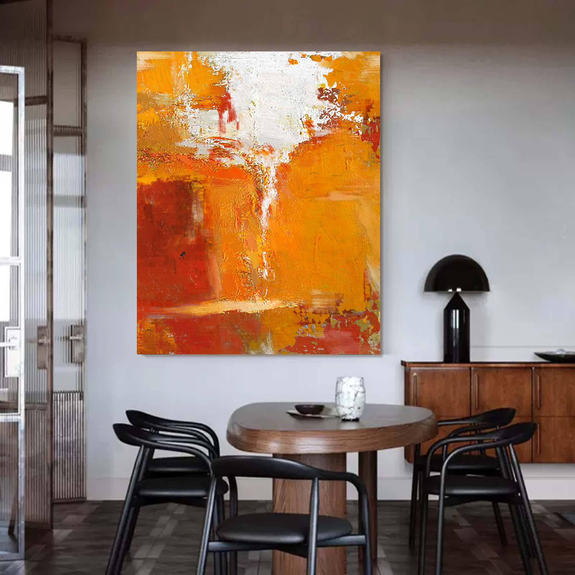 Fiery Sunset Abstract Canvas Art