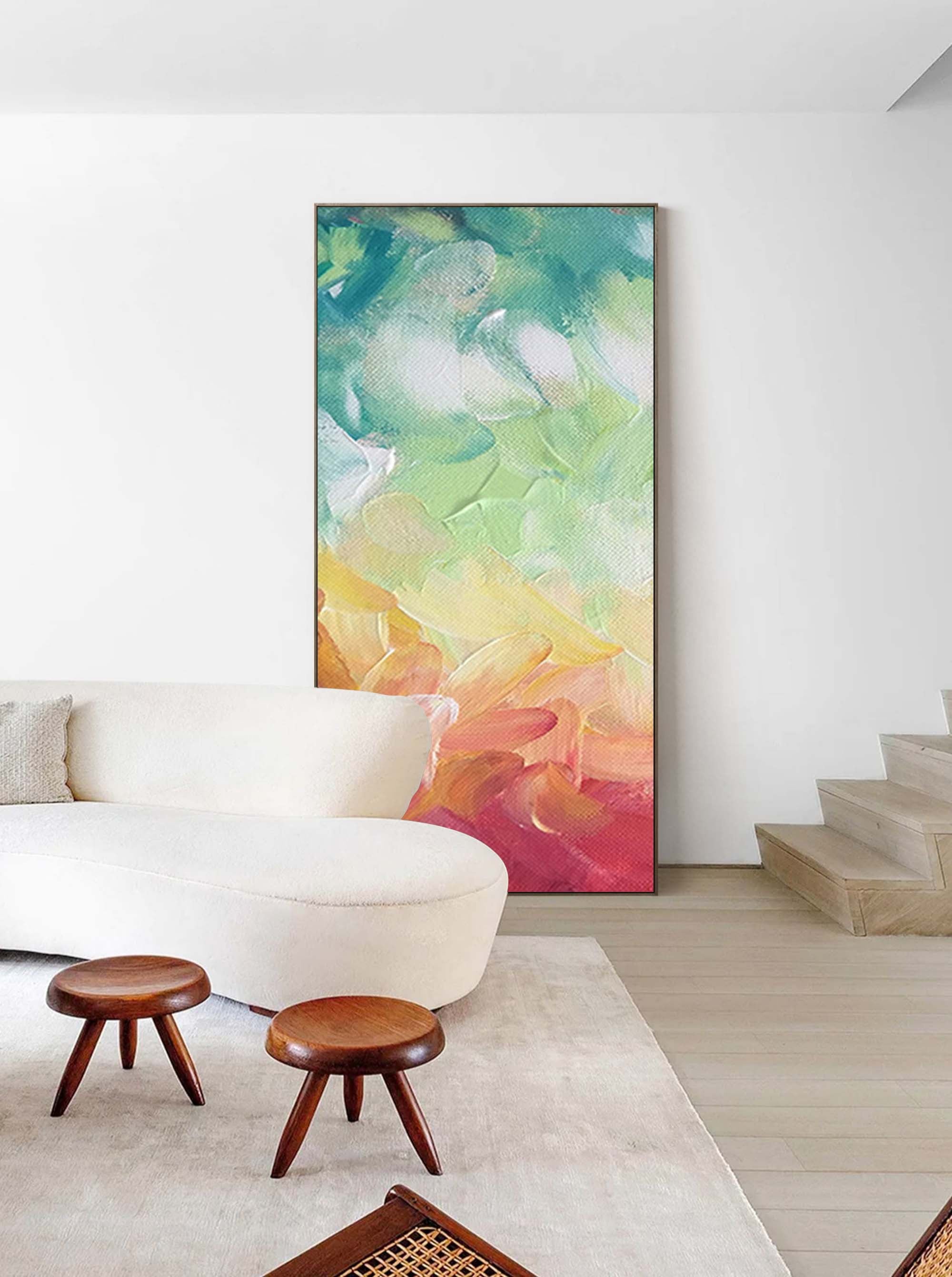 Vivid Abstract Textured Oil Painting