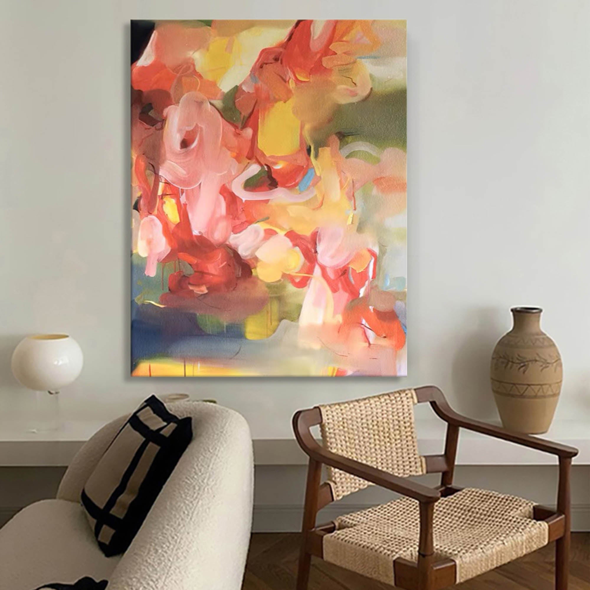 Soft Abstract Floral Oil Painting