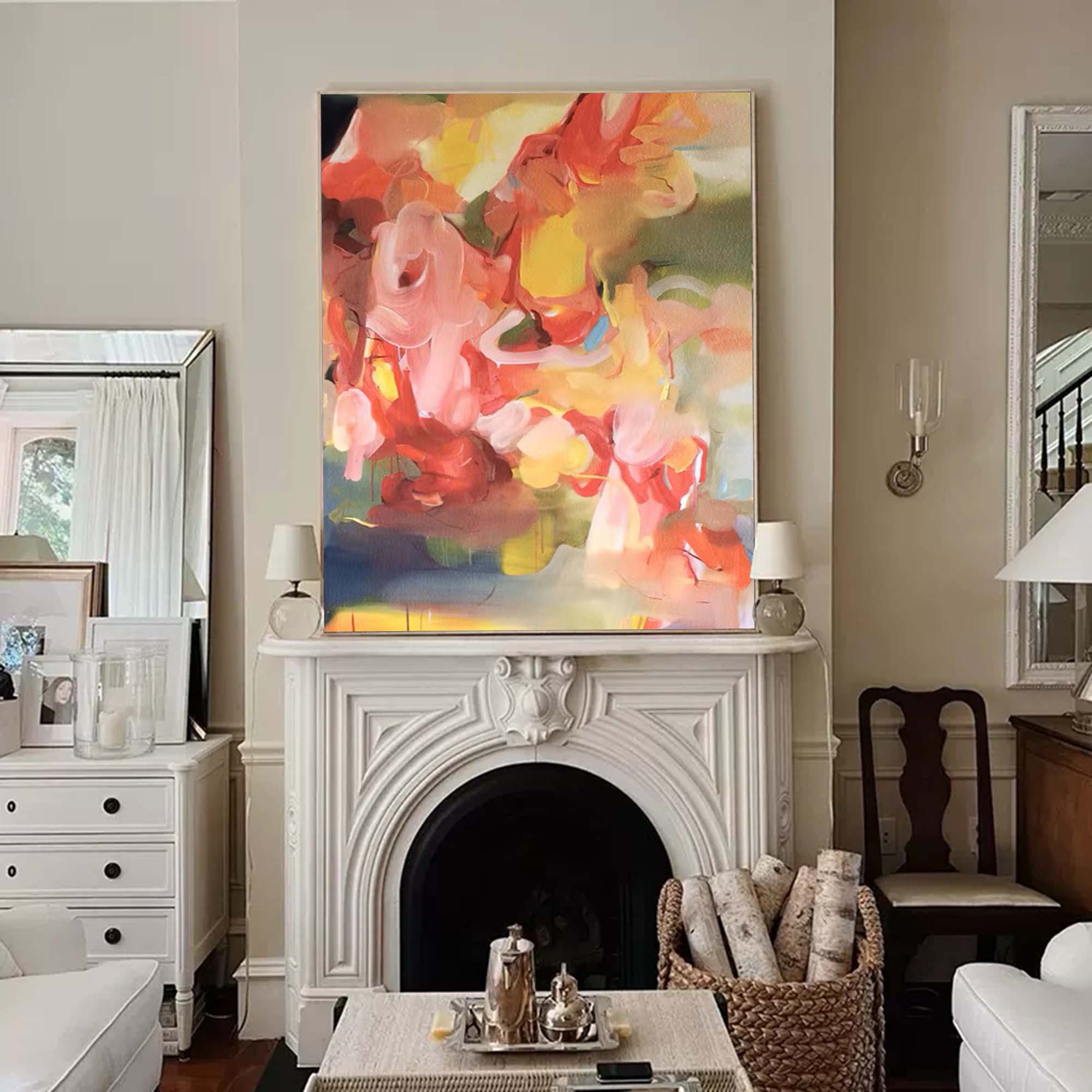 Soft Abstract Floral Oil Painting