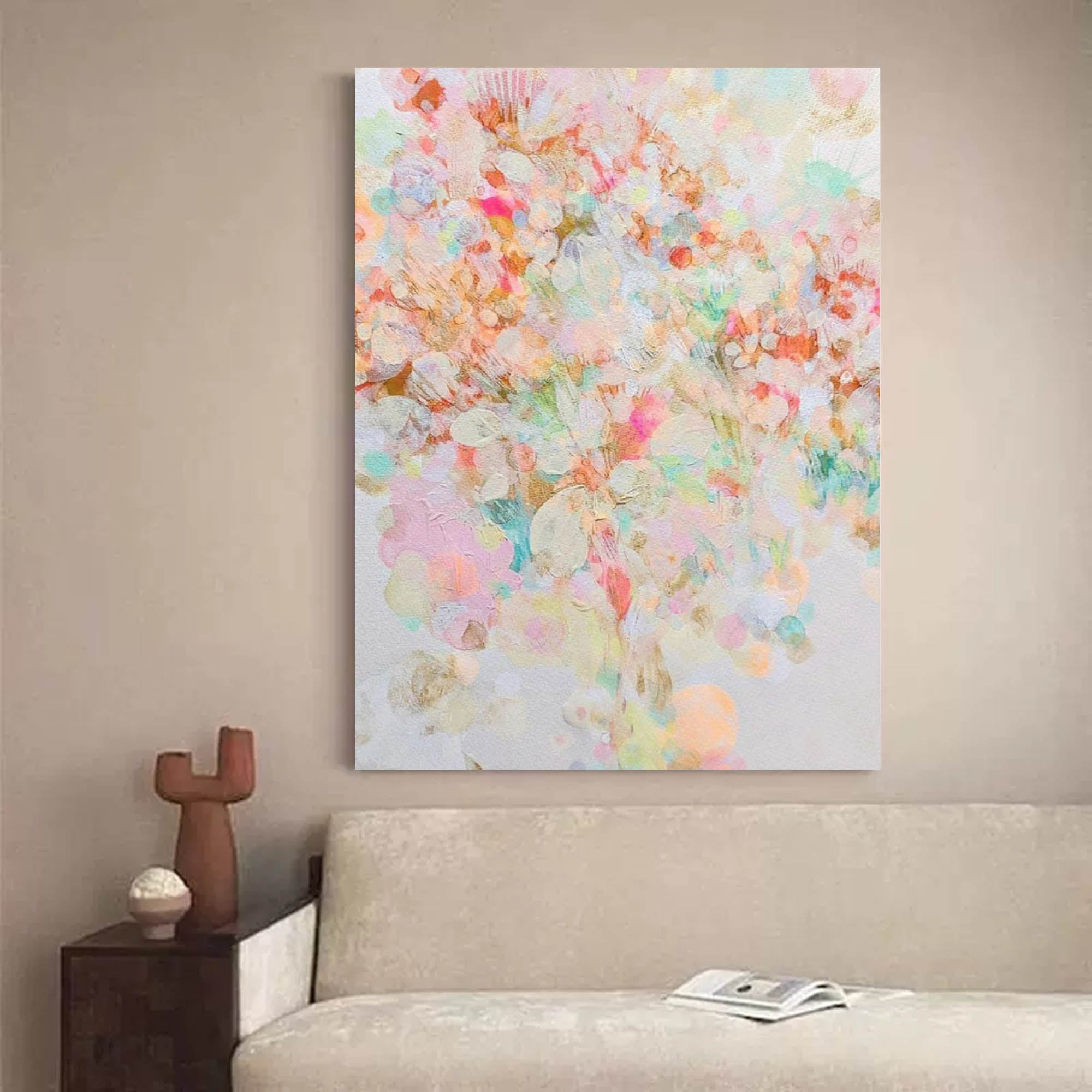 Whimsical Soft Pastel Abstract Floral Art