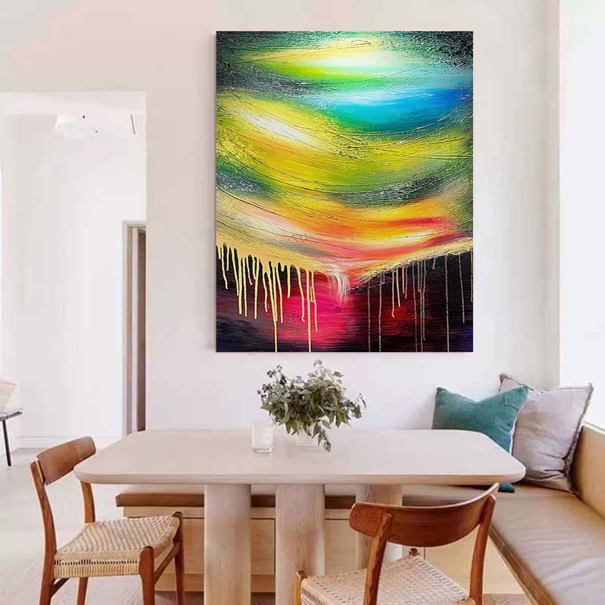 Vivid Drip Abstract Color Wave Canvas Art