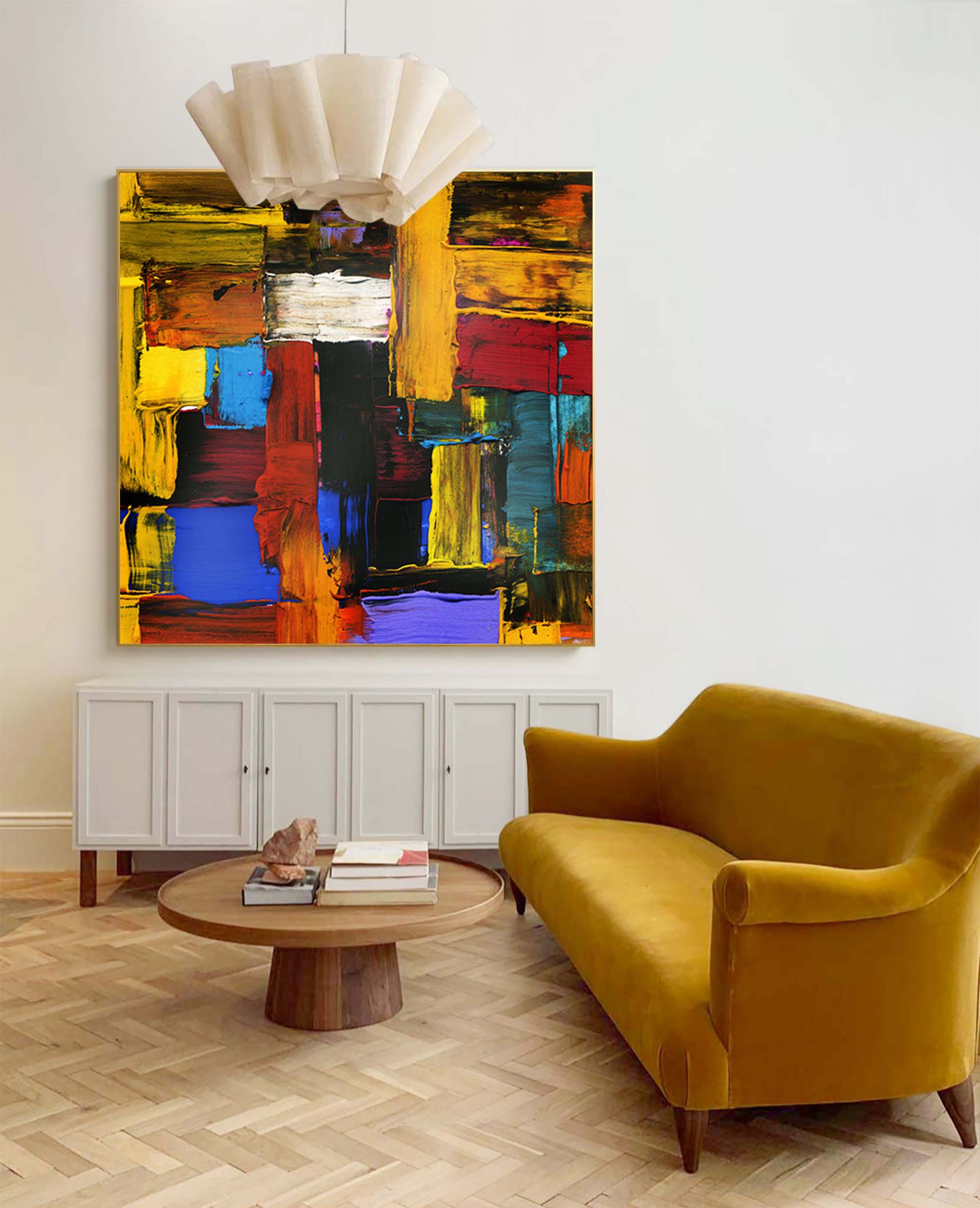 Bold Color Block Abstract Canvas Art