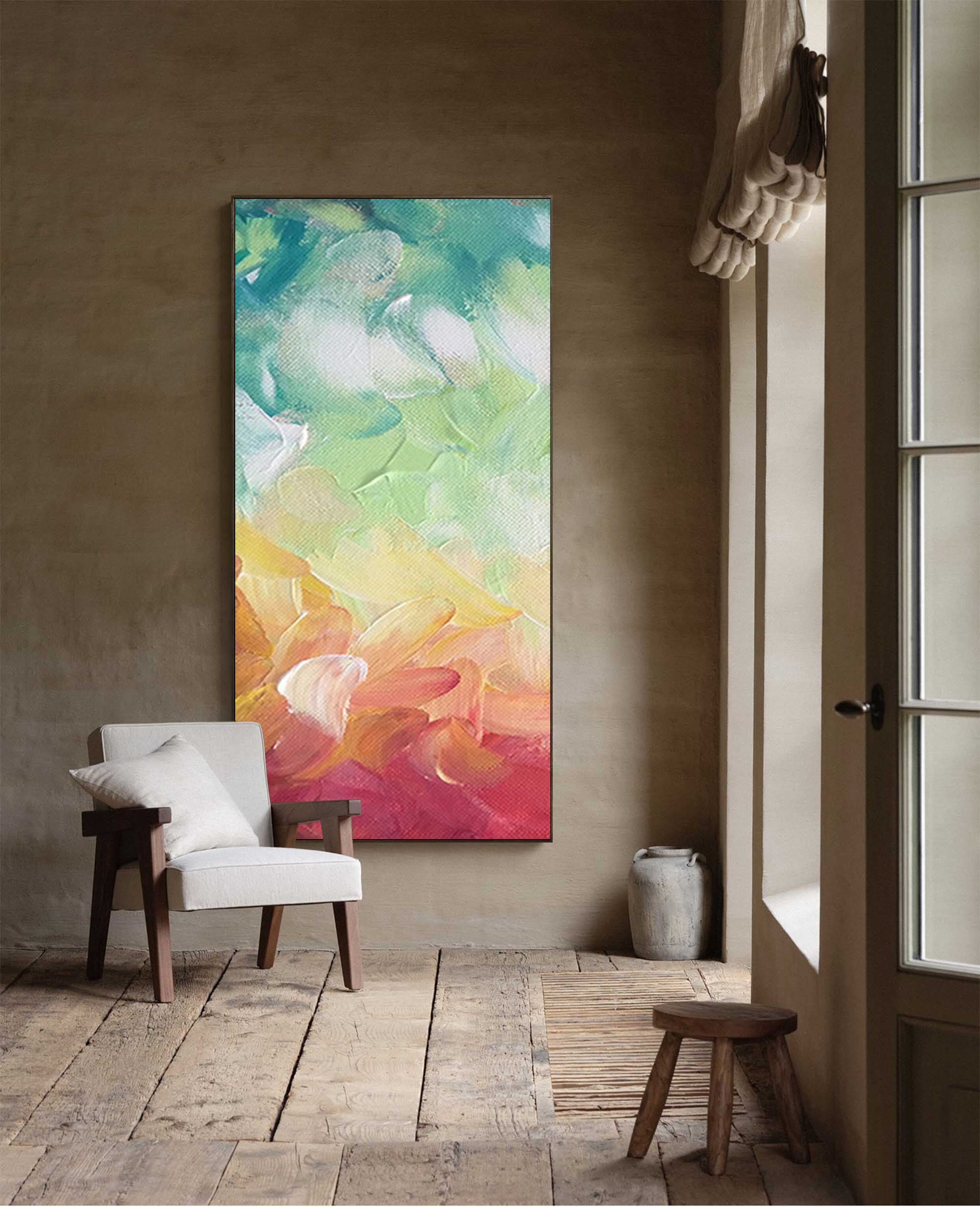 Vivid Abstract Textured Oil Painting