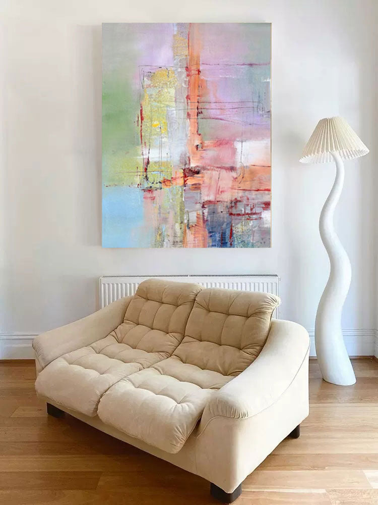 Pastel Abstract Textured Painting