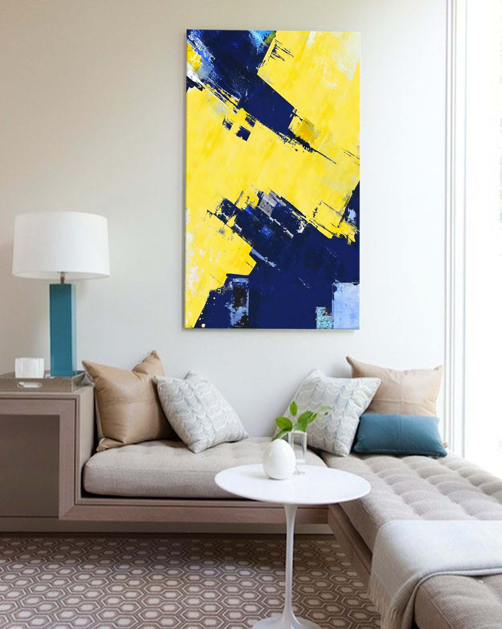 Vibrant Blue and Yellow Abstract