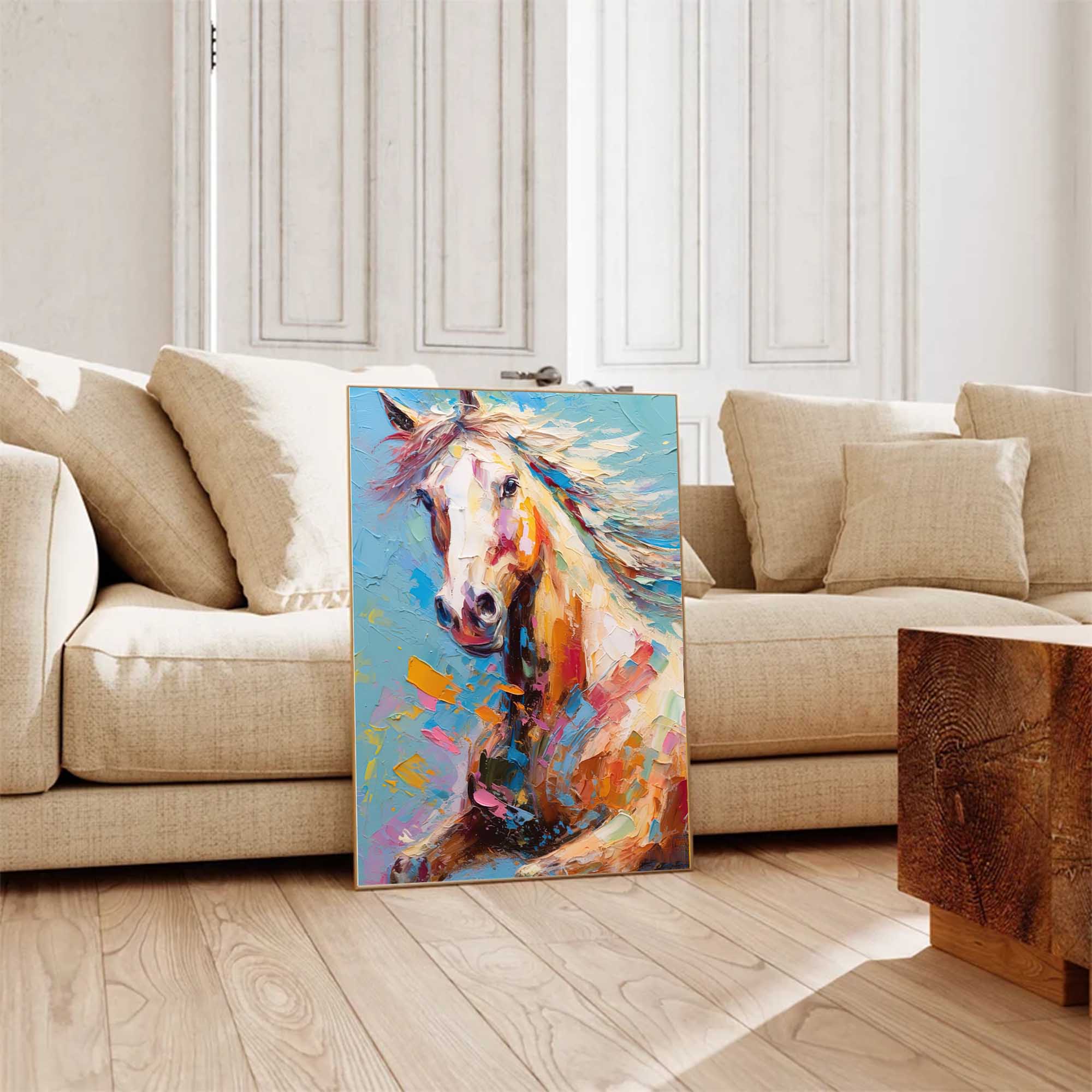 Dynamic Horse in Colorful Motion