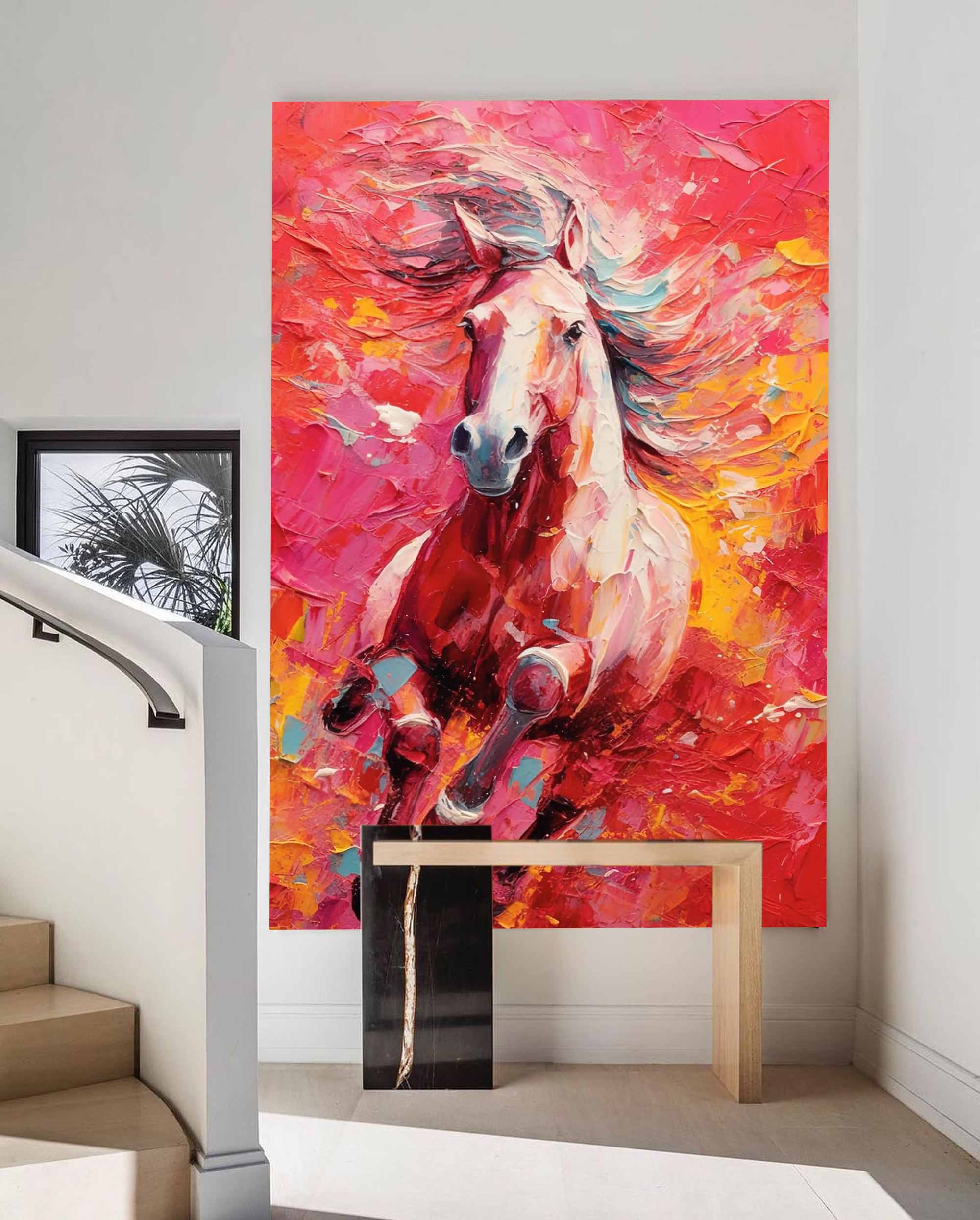 Galloping Freedom – Vibrant Horse Oil Painting on Canvas