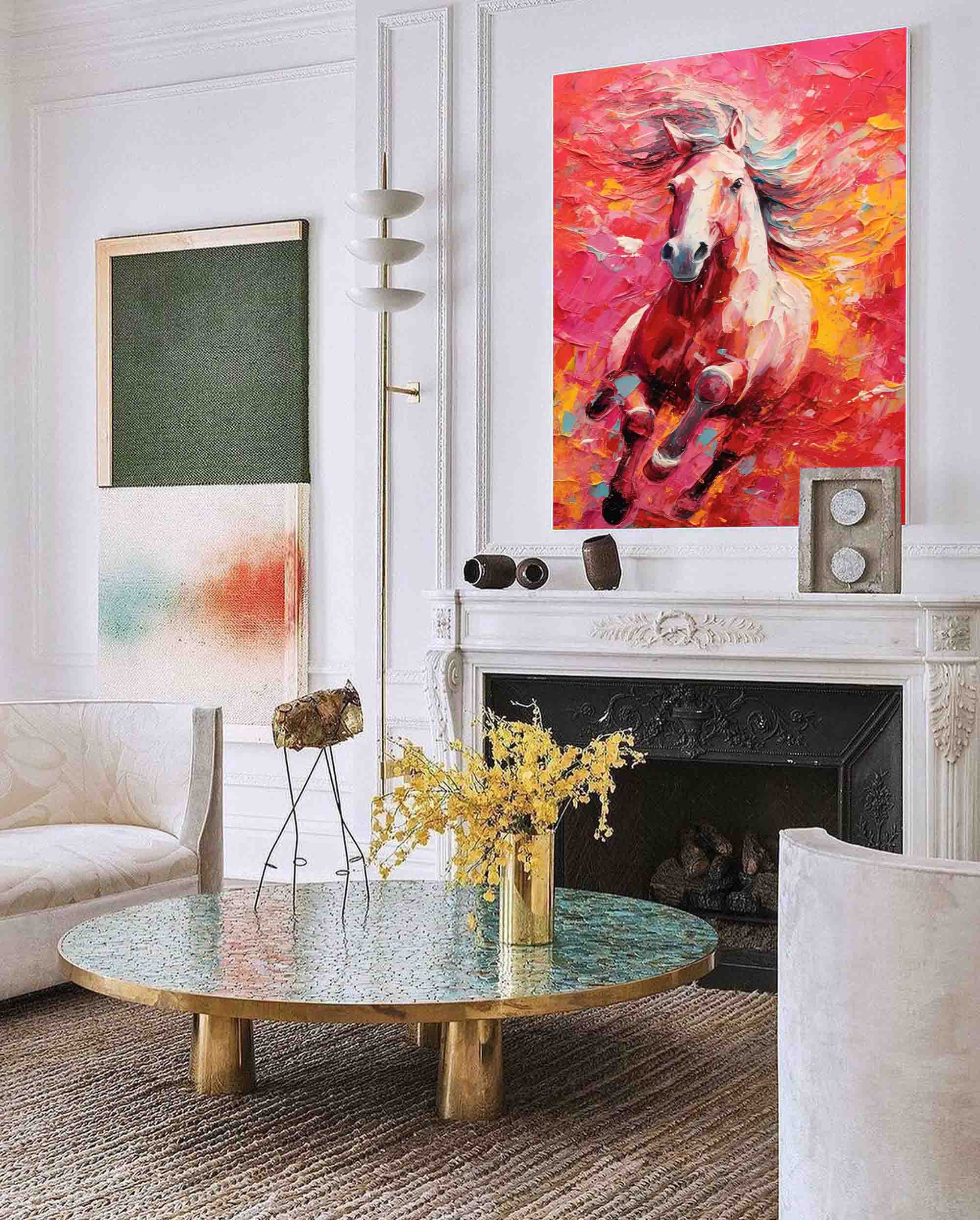 Galloping Freedom – Vibrant Horse Oil Painting on Canvas