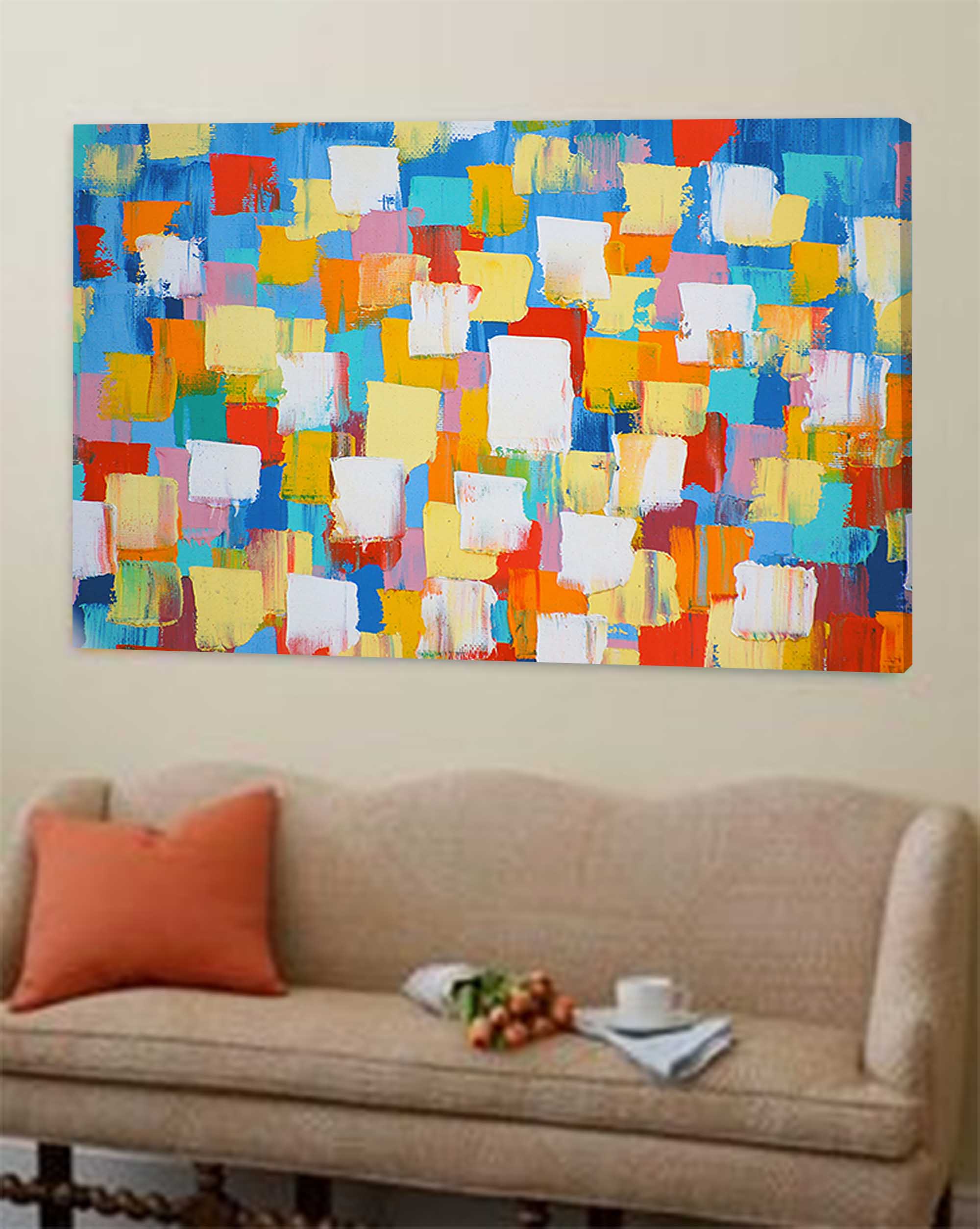 Bold Color Blocks Textured Abstract Art