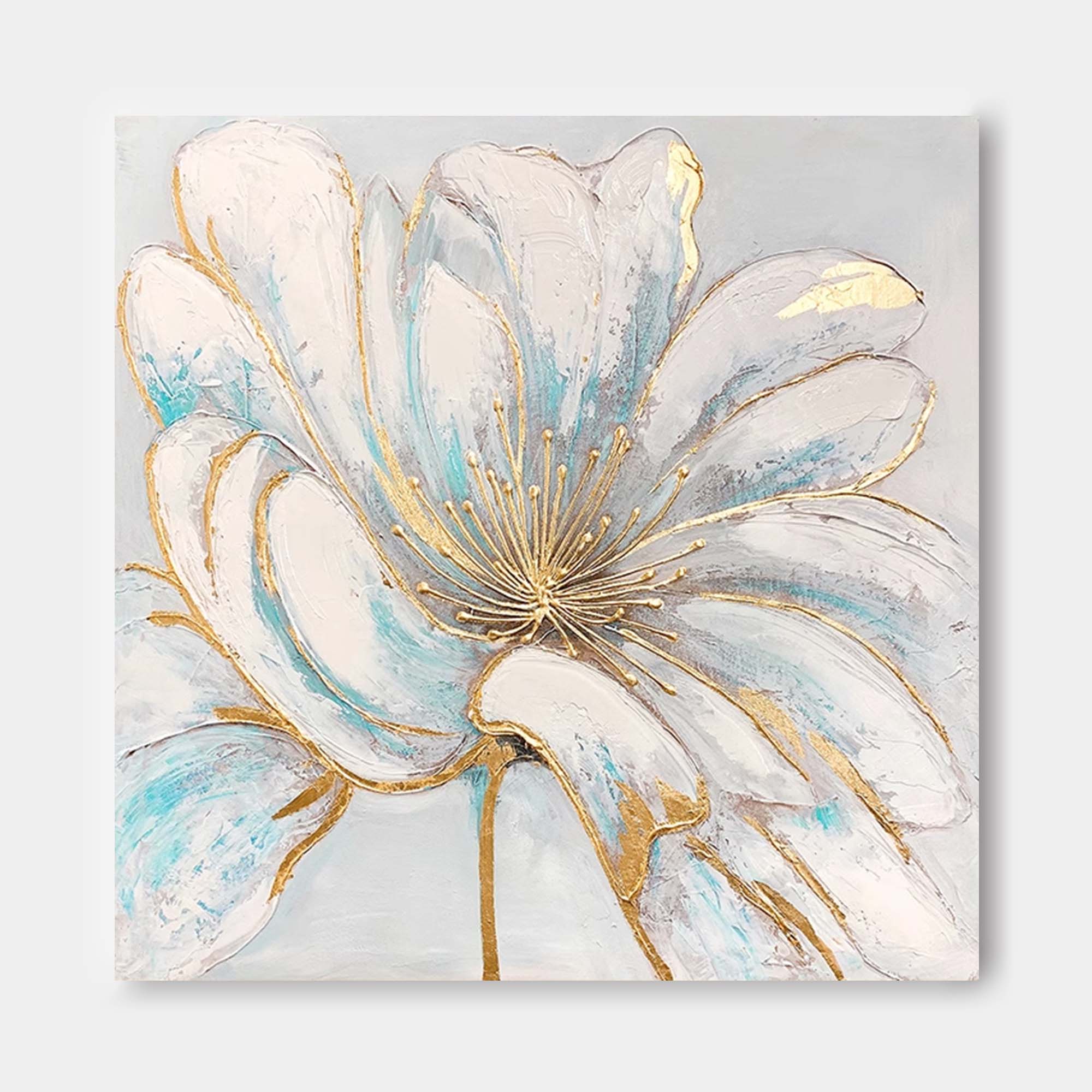 Gold Accented Floral Canvas Art