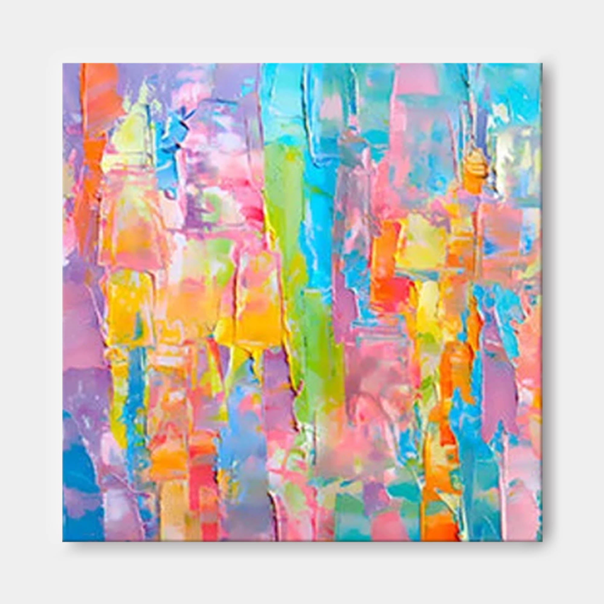 Vibrant Pastel Abstract Palette Knife Art