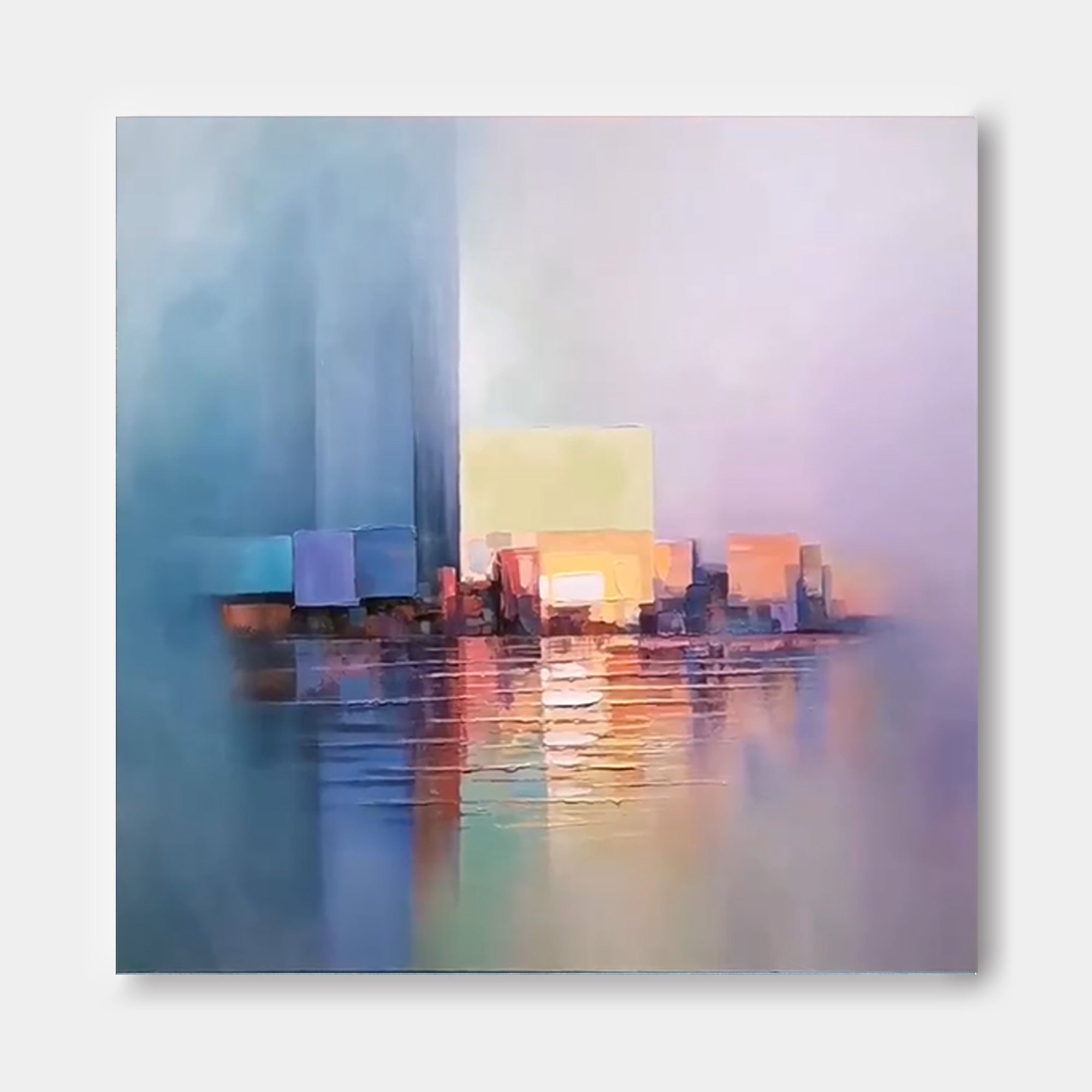 Abstract Cityscape in Soft Hues