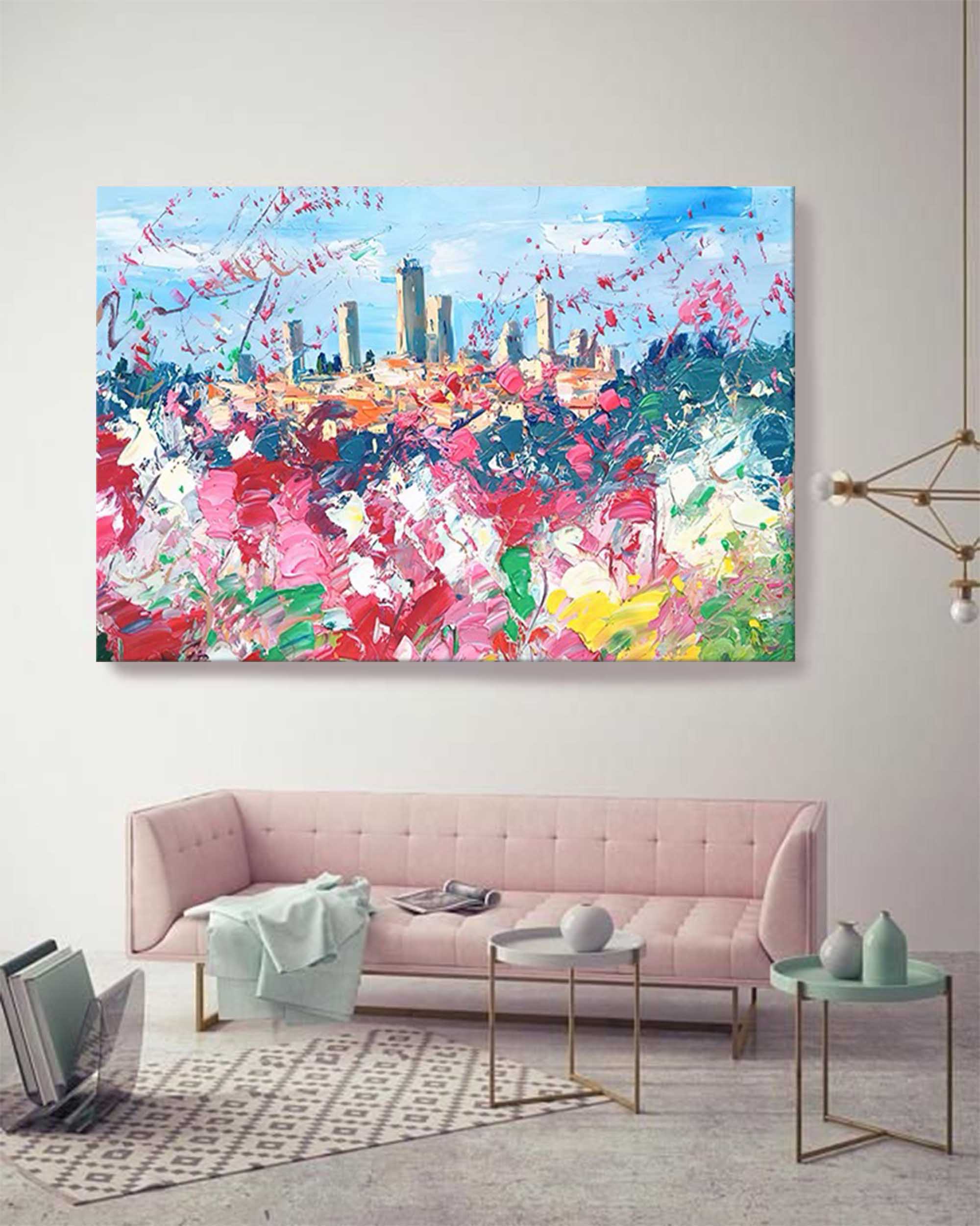 Colorful Landscape Palette Knife Art