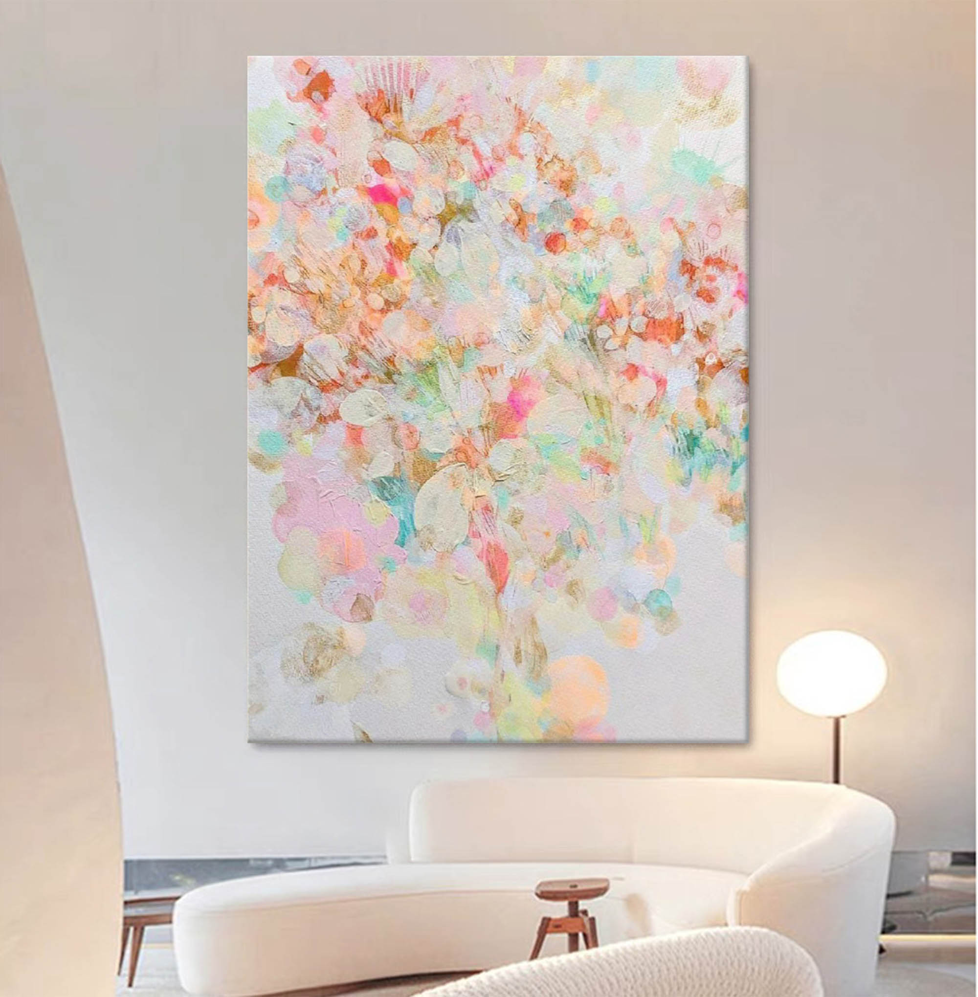 Whimsical Soft Pastel Abstract Floral Art