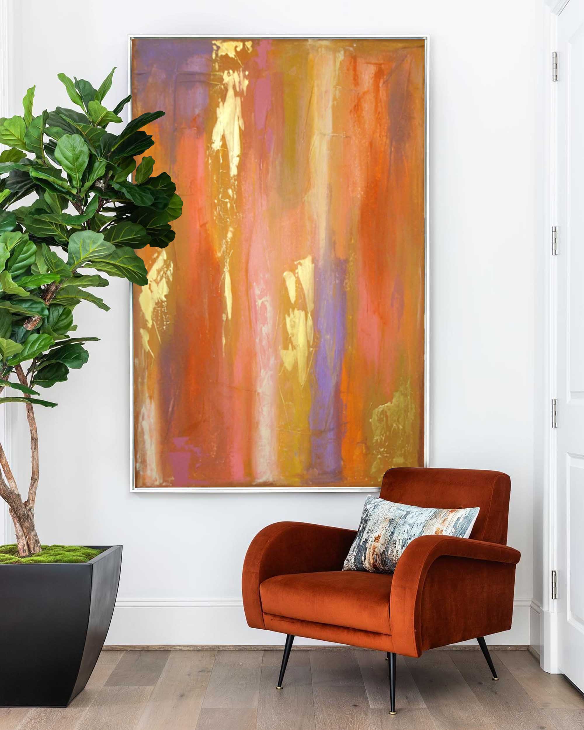 Radiant Sunset Abstract Canvas Art