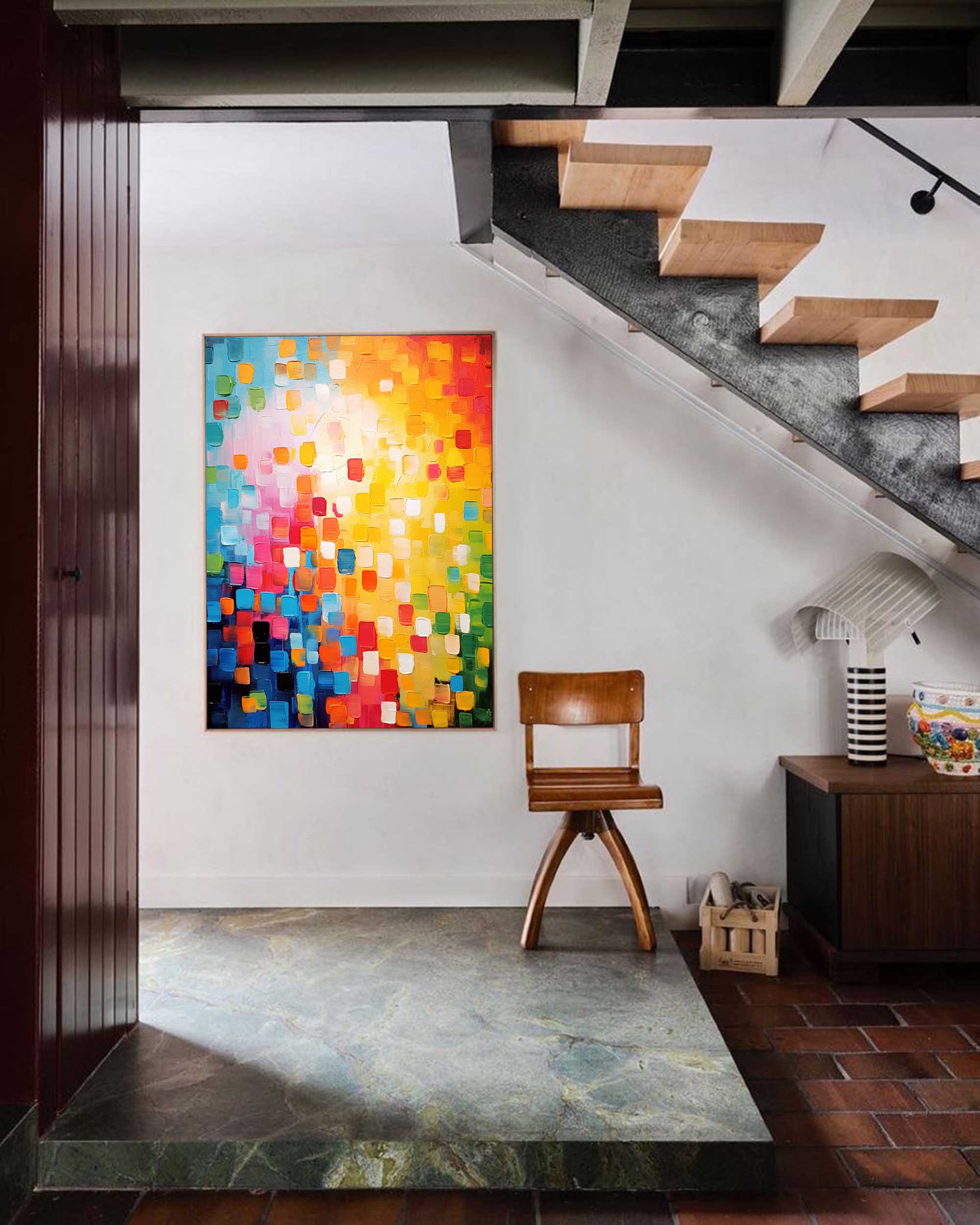 Vivid Mosaic Color Burst Canvas