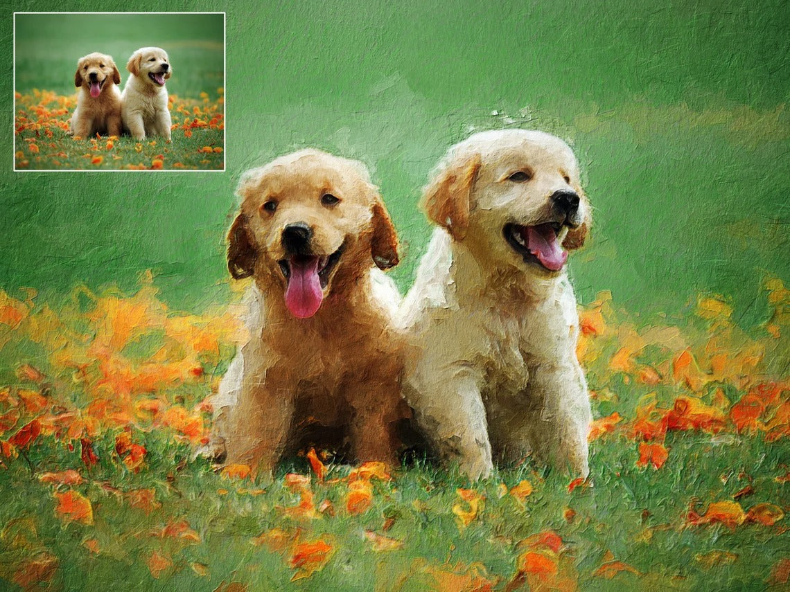 Custom Oil Painting Portraits from Your Photos - Family & Pets#3