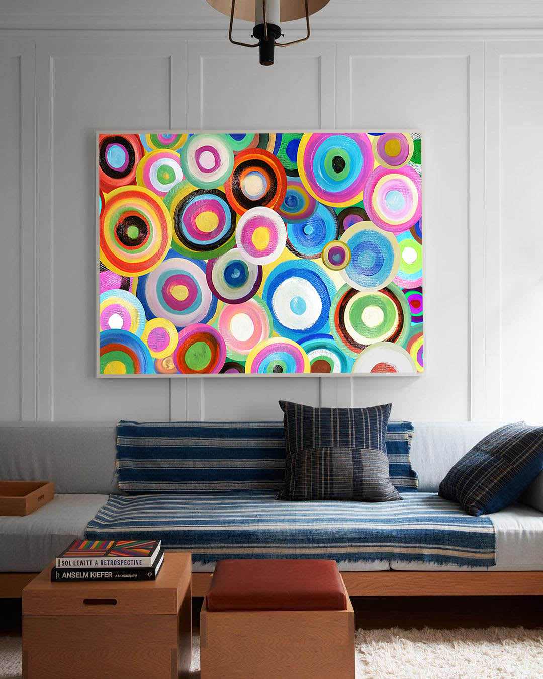 Colorful Circles Textured Abstract Art